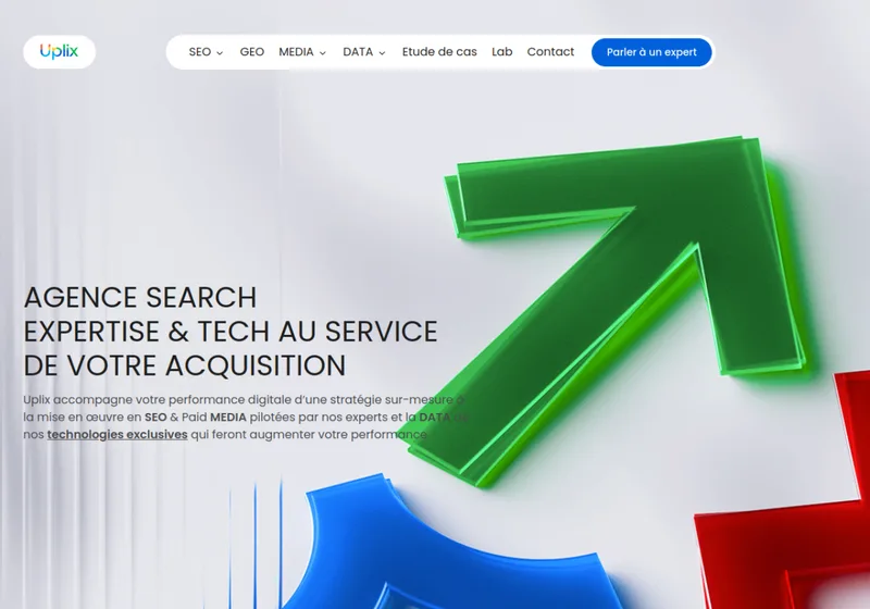 Page d’accueil du site de l’agence Uplix